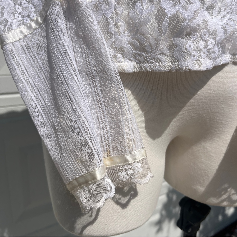 Gunne Sax White Lace Victorian Blouse - Picture 4 of 9
